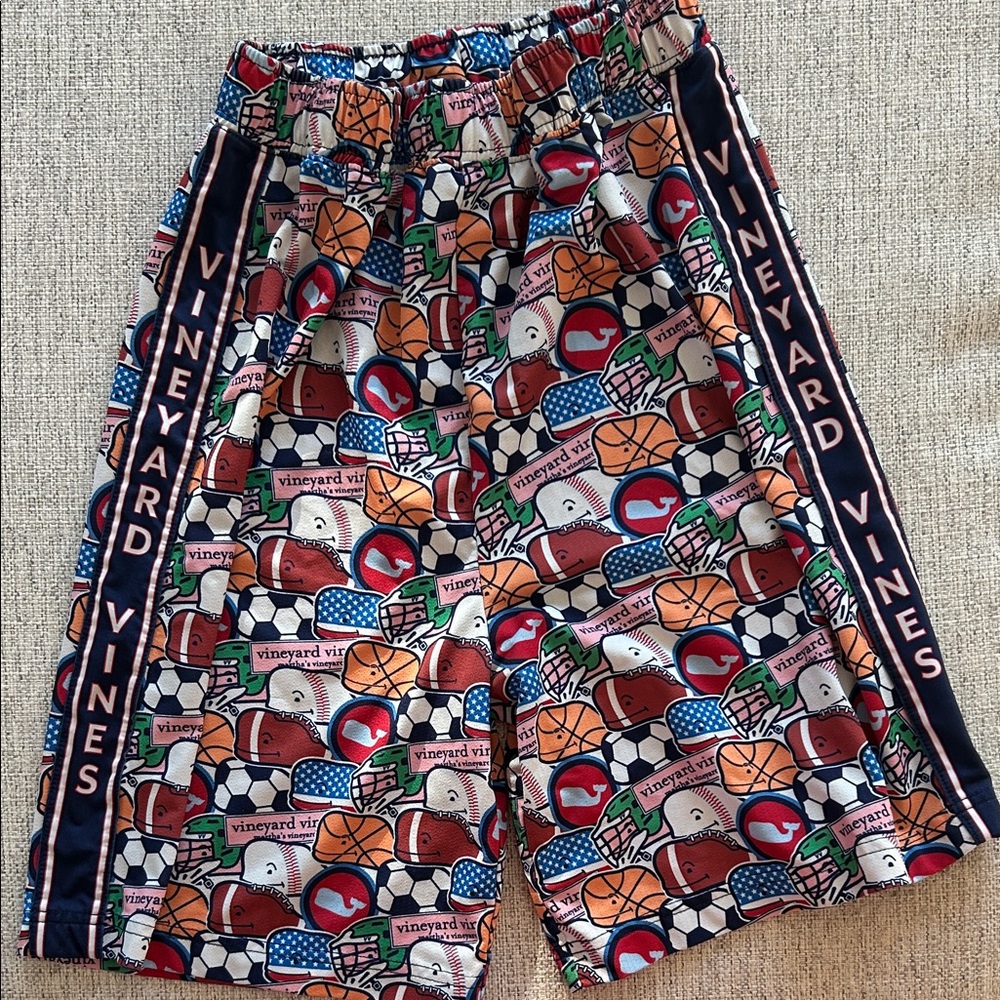 Vineyard Vines Kids' Sports Print Shorts - Multicolor Size Large